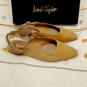 Lord and taylor suede sling back sandals